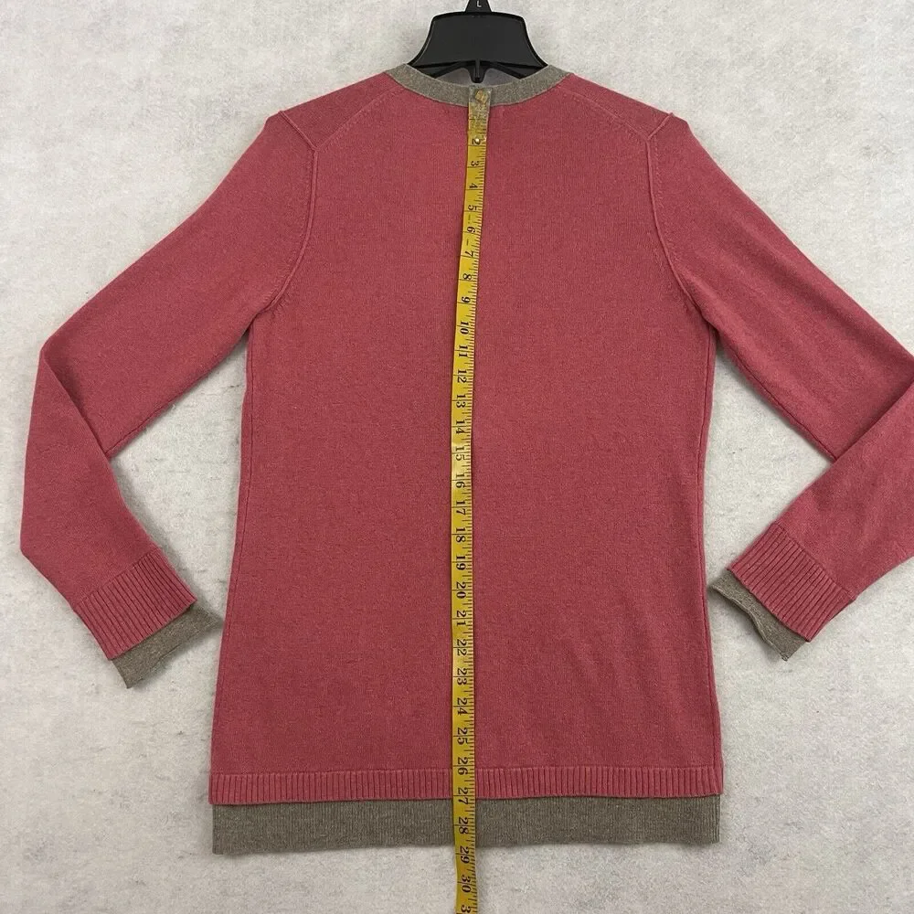 Banana Republic Cardigan Sweater Womens Size Large Pink Button Up Wool Cashmere - Picture 5 of 12